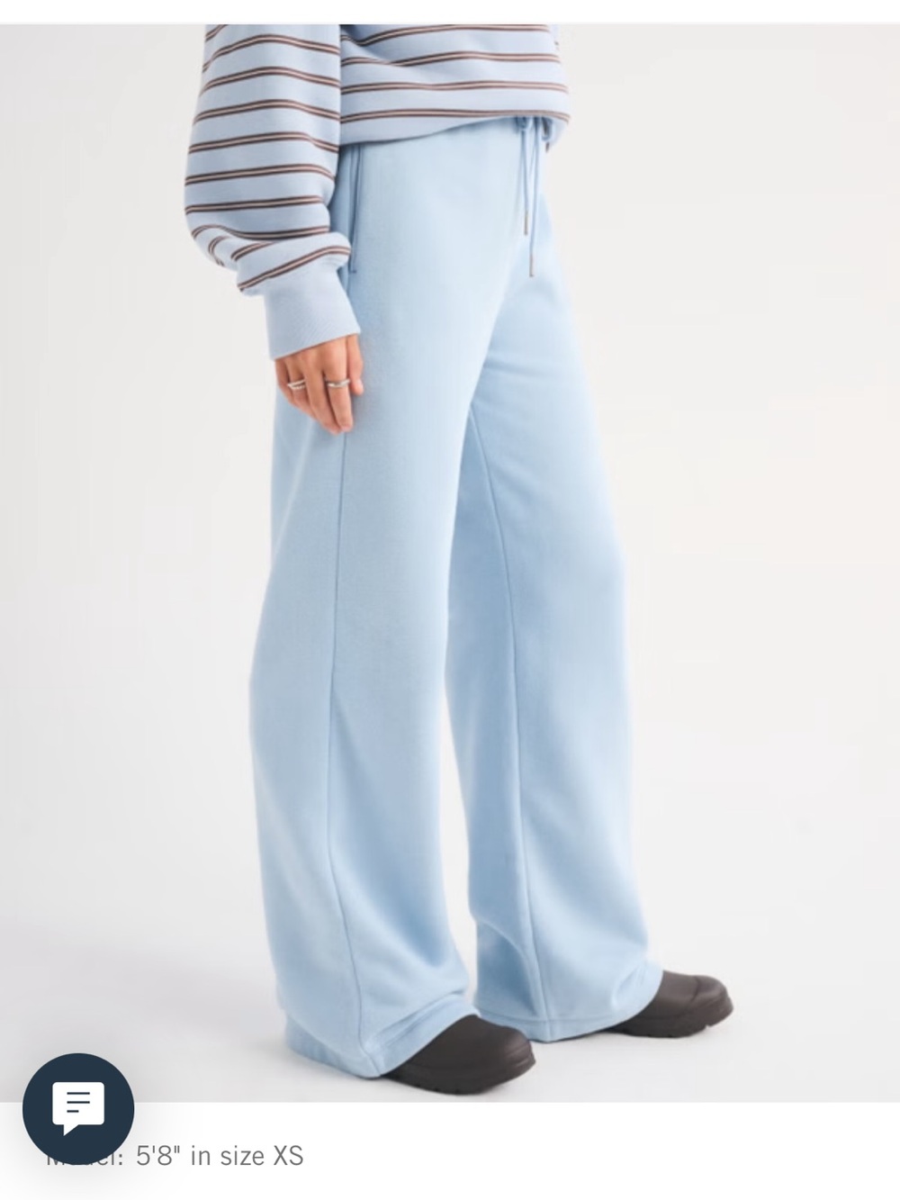 Abercrombie & Fitch Pale Blue Wide-Leg Sweatpants NEW